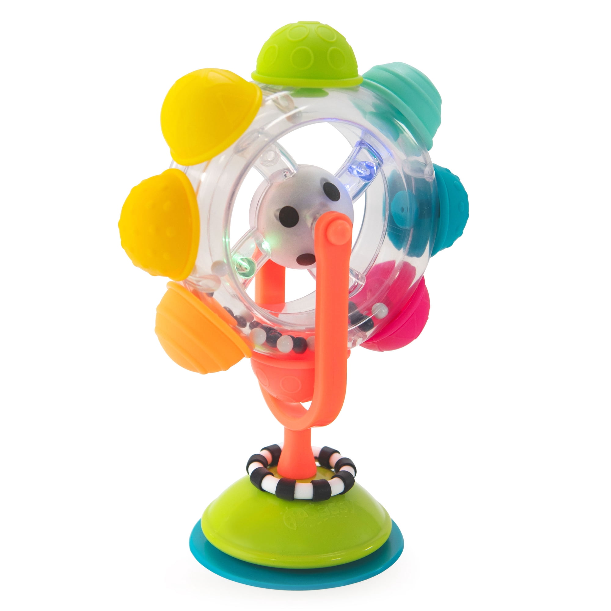 Sassy Light-up Rainbow Reel Spinning Developmental Suction Cup Baby High Chair Tray Toy | age group 6+ Months