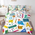 thumbnail image 1 of Fournitures Scolaires Ensemble de Literie Très Grand 7 Pcs, Ensemble de Couette à Symboles Mathématiques Réversible Article d'Étude Design Scolaire, Ensembles de Literie Ultra Doux et Respirants avec Couette, Draps, Taies d'Oreiller et Couvre-Oreillers, 1 of 5