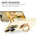 thumbnail image 2 of iPhone 14 Pro Max Case, iPhone 14 Pro Max Cover for Women, Ultra Slim Ring Kickstand Magnetic Car Mount Supported Electroplated Shockproof Case for iPhone 14 Pro Max 6.7" - White, 2 of 18