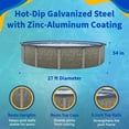 thumbnail image 2 of Blue Wave Riviera 27-ft Round 54-in Deep 8-in Top Rail Metal Wall Swimming Pool Package, 2 of 5