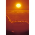 thumbnail image 2 of Glowing Yellow Sun Ball  Bright Orange Sunset Skies Above Cumulus Clouds Poster Print, 2 of 2