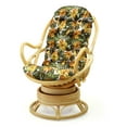 thumbnail image 4 of Java Lounge Swivel Rocking Chair with Floral Cushion Natural Rattan Wicker Handmade, Natural, 4 of 6