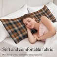 thumbnail image 4 of Orange Blue Plaid Body Pillow Cover, Pillowcase Protectors with Zipper, Breathable Decorative Throw Pillow Case Cover, Farmhouse Checkered Buffalo Fall Pillow Shams for Couch Sofa 20x60Inch, 4 of 9