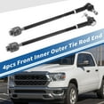 thumbnail image 2 of Kit de extremos de varilla de dirección interior y exterior de 4 piezas para suspensión y dirección para Ram 1500 2011-2012 Drag Link, 2 of 7
