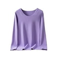 thumbnail image 1 of Sonducket Ropa interior de fondo para mujer, lencería gruesa cálida para niñas, Tops de capa Base de cuello de manga larga de Color Ropa interior Púrpura claro METRO, 1 of 6