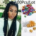 thumbnail image 4 of 100Pcs 8mm Hole Micro Dreadlock Ring Beads Hollow Hair Braid Cuff Clips Gift, 4 of 8