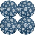 thumbnail image 2 of GZHJMY Christmas Snowflakes Round Placemats Non-Slip Washable Polyester Table Mats Set of 6 Heat Resistant Placemats for Kitchen Dining Table Decoration, 2 of 7