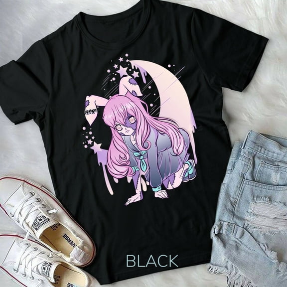 Pastel Goth Half Moon Anime Girl Unisex Form T-shirt Youth T-shirt