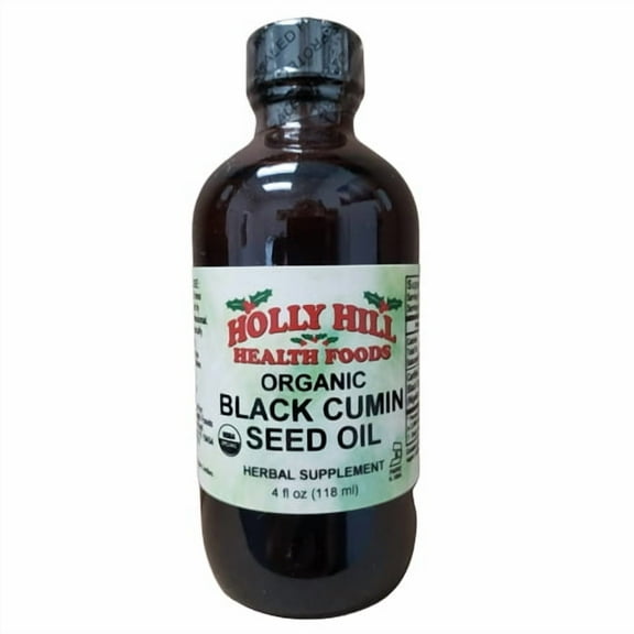 Holly Hill Health Foods Organic Black Cumin Seed Oil, 4 Fluid Ounces