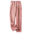 thumbnail image 1 of Minnieouse Pantalones térmicos para mujer, pantalones de pijama de franela polar Coral de felpa, cómodos, ligeros, de Color sólido, a prueba de Prendas para la parte inferior del cuerpo rosa 1 Minnieouse AP013821-05, 1 of 6