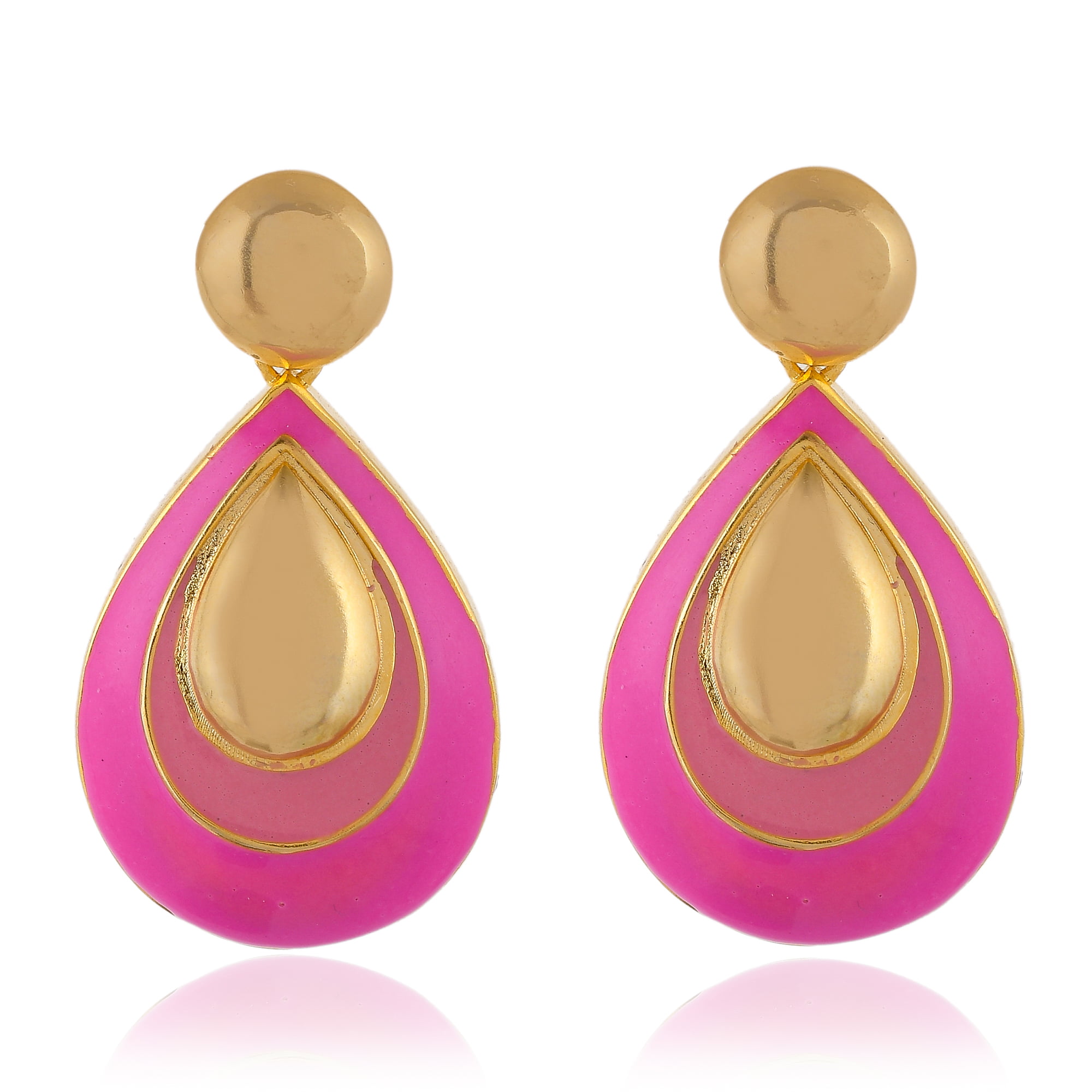 Eran Fashions Heart Hoop Earrings Love Enamel Gold Star Dangle Earrings for Women Girls in Gift Box 