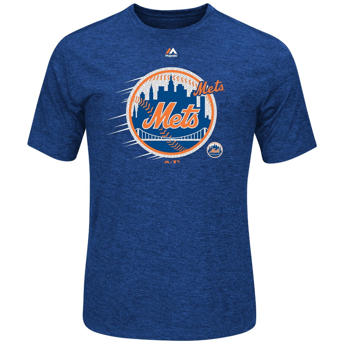 New York Mets Majestic MLB "Far Beyond" Cool Base Heathered Men's T-Shirt by MAJESTIC LSG