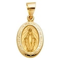 thumbnail image 2 of 14K Yellow Gold Milagrosa Charm Pendant with 1.7mm Flat Open Wheat Chain Necklace - 22", 2 of 3