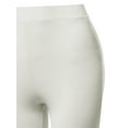 thumbnail image 4 of A2Y Women's Basic Yoga Polyester Mid Thigh High Rise Biker Bermuda Shorts Ivory 1XL, 4 of 5