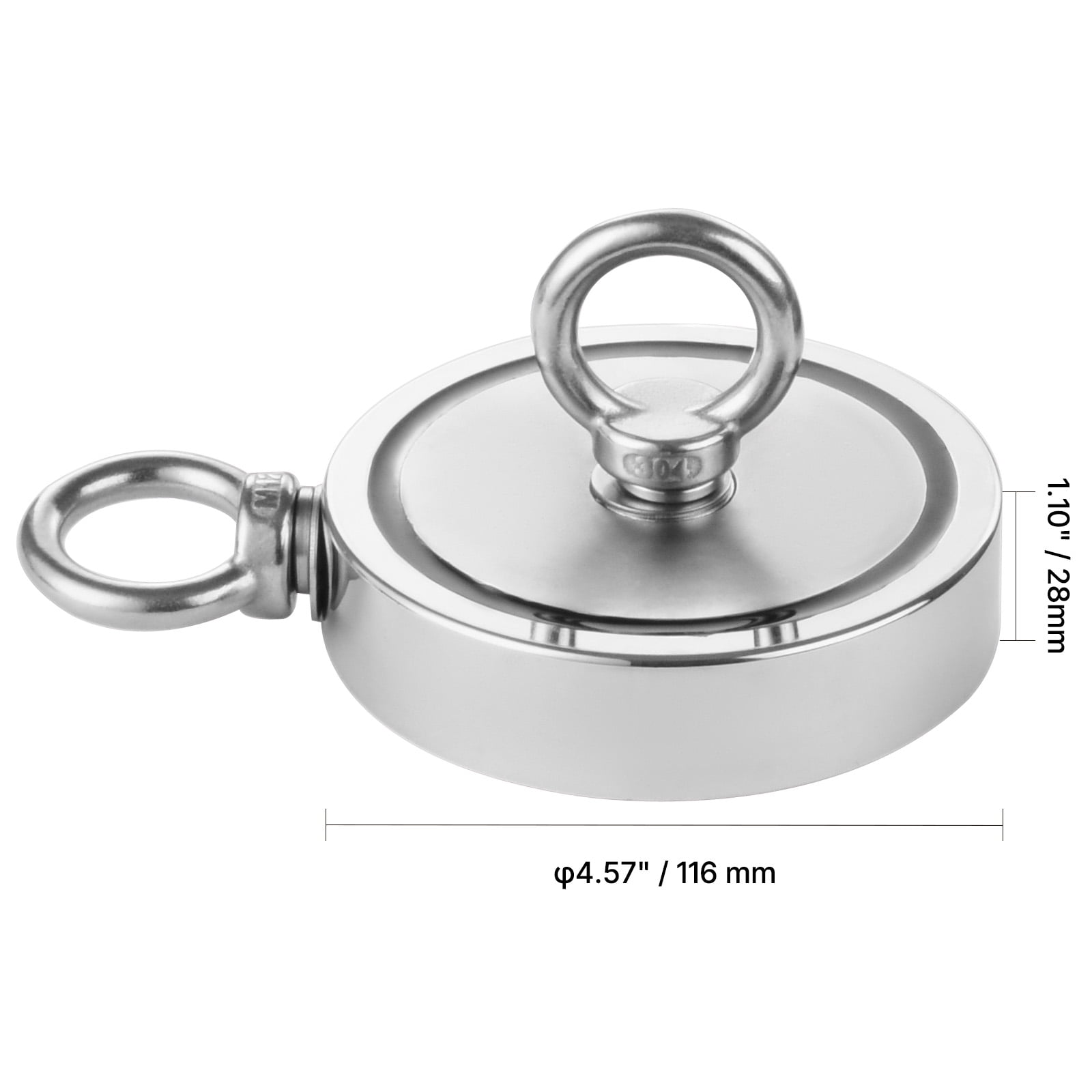 KFFKFF Magnet Fishing Kit, 2000 LBS/907 Kg Dual-Sided Attraction Power Robust Magnet Fishing Set, Uncommon Earth Neodymium Magnet Fishing Set Comprises Grappling Hook, Sturdy Rope