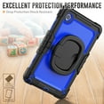 thumbnail image 4 of Allytechgroup Rugged Case for Lenovo Tab M11 11" 2024, Adjustable Kickstand Case with Built-in Screen Protector Shoulder Strap Anti-Drop Shockproof Full Body Protection Case, Black+Blue, 4 of 8
