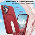 thumbnail image 6 of ExoGuard for Samsung Galaxy S25 Plus Case, Adjustable Metal Kickstand, Soft Skin-Friendly Silicone Cover, Anti-Scratch Microfiber Lining - Red, 6 of 7