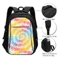 thumbnail image 4 of Travel Shoulder Computer Backpack 18 X 13.4 X 8.3in With Usb Cable And Music Jack Multi-Space Pocket Yellow Tie-Dye Background Rainbow Colors_2, 4 of 7