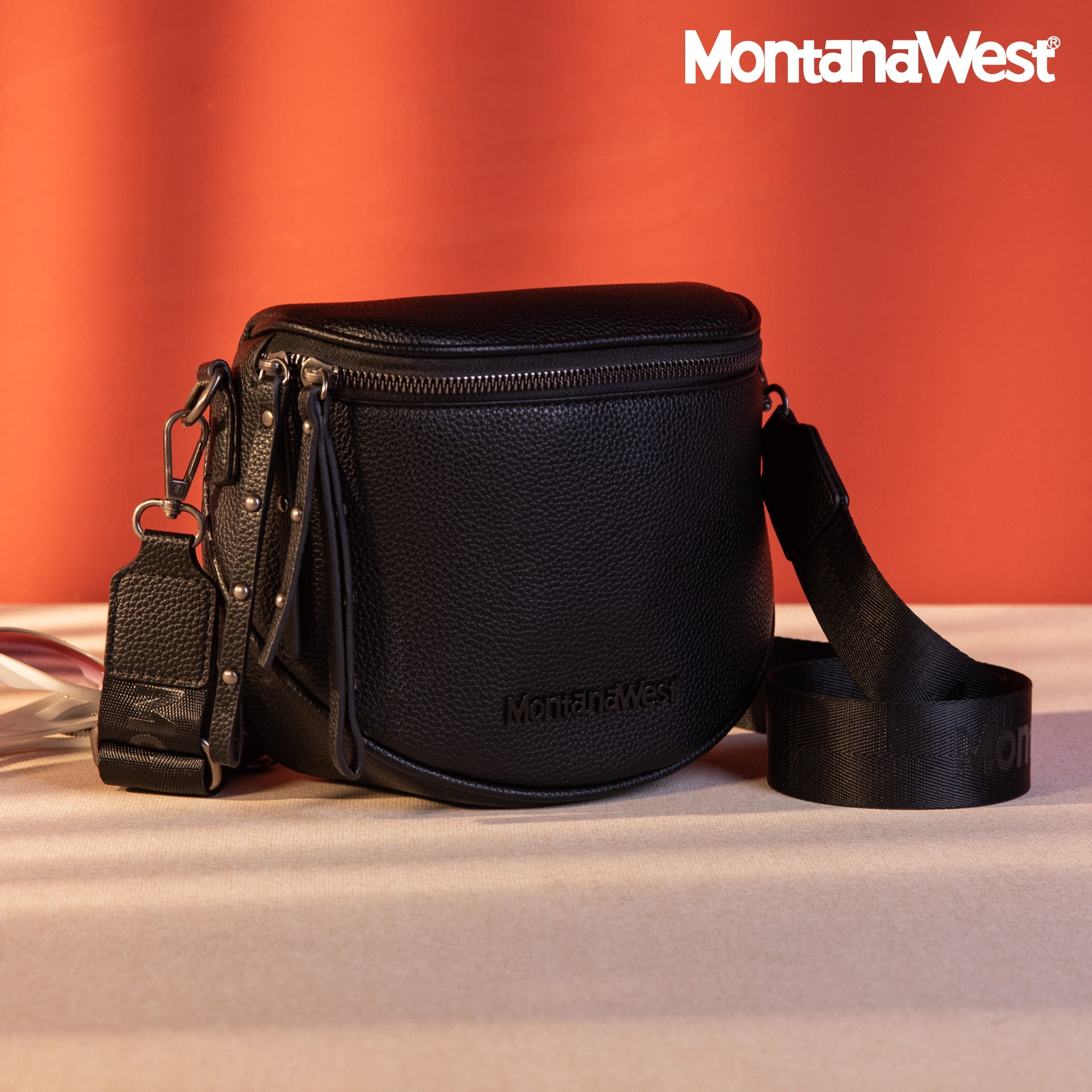 Montana West Crossbody Bags Bum Bag for Women Large Sling Bag with Adjustable Strap and Coin Purse, Black