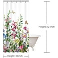 thumbnail image 4 of Stall Shower Curtain 36W x72H Inches Narrow RV Shower Curtains Floral Shower Curtains for Bathroom Short Shower Curtains Set with 12 Hooks Half Shower Curtain Stall Size, 4 of 6