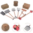 thumbnail image 3 of 9PCS Mini Shovel Rake Farm Model Kit Simulation Farm Playset Miniature Hay Bales Mini Mower for Dollhouse Decor Western Party Decoration Wedding Party, 3 of 8