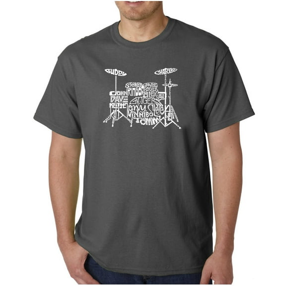 LA Pop Art Men's Word Art T-Shirt - Drums