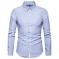 thumbnail image 2 of Gephdiin Long Sleeve Shirts for Men Shirts for Men Men's Striped Casual Long Sleeved Single Breasted Turn Down Collar Shirt Top Mens Shirts Striped Shirt Men Polyester Light Blue L, 2 of 4