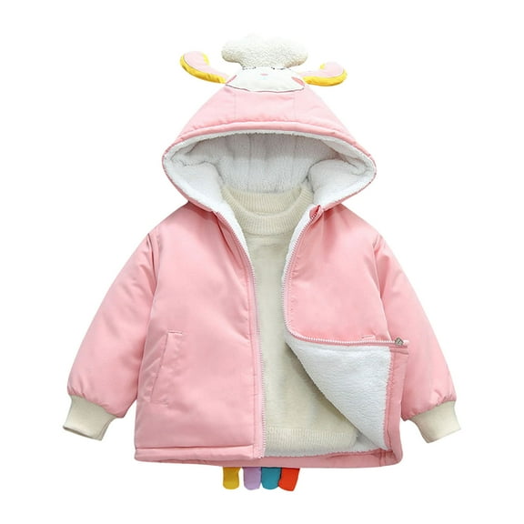 Baby Days Savings!Toddler Windbreaker Jacket Boys Girls Cute Cartoon Animal Design Zip Up Hooded Coat Waterproof Lightwieght Outwear (90 9 Months, Pink #1)