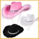 thumbnail image 4 of Sonducket Aspecto vintage Sombrero de vaquero elegante para personas a la moda Sombrero de vaquero de discoteca Sombrero de vaquera Sombrero de Sombreros Negro, 4 of 6