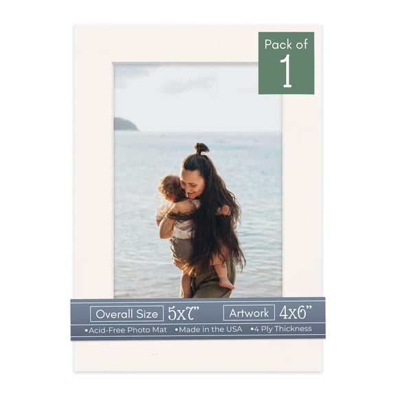 Silver Mist Picture Frame Mat for 5x7 Frames - Fits 4x6 Photos - 1 Mat