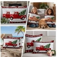 thumbnail image 5 of Red Truck Christmas Outdoor Waterproof Pillow Covers, Red Black Plaid Xmas Tree Wooden Decorative Square Throw Pillowcase Sofa Cushion Sham for Patio/Couch/Chair, 16"x16" 2 Pack, 5 of 8