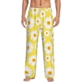 thumbnail image 2 of Lsque Daisies Flowers Print Men's Pajama Pants, Lounge Pant - Comfortable Home Wear,Elastic Waistband, Stylish Design-XX-Large, 2 of 9
