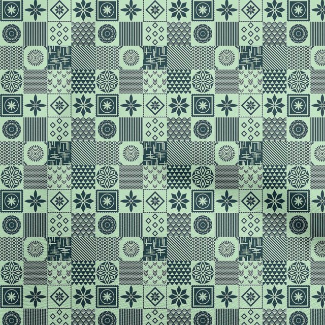 oneOone Polyester Spandex Mint Green Fabric Geometric Craft Projects Decor Fabric Printed By The Yard 56 Inch Wide