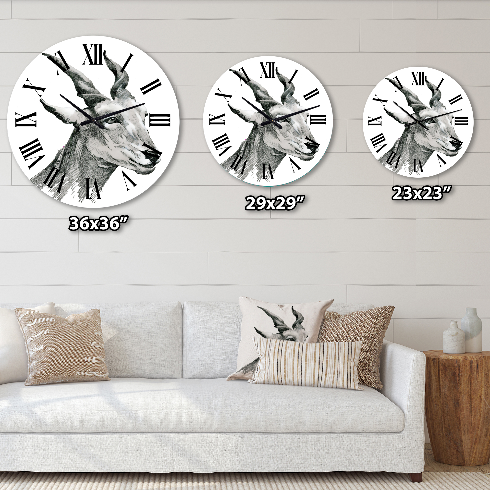 Designart 1 in Quartz Farmhouse Wall Clock