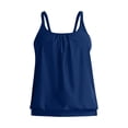 thumbnail image 6 of Wamejoo Womens Modest Tankini Swim Top Ruched Tummy Control Swimsuits Tops Only Drawstring Long Bathing Suit Top（Navy, 4XL), 6 of 6
