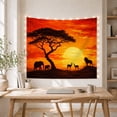 thumbnail image 5 of African Savanna Sunset With Elephant Silhouettes Majestic Illustration for Wildlife Enthusiasts, Safari Wall Art Decor, Housewarming Gift, Tapestry Wall Hanging for Living Room and Bedroom, 5 of 7