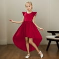 thumbnail image 2 of JAJAHO Girls Princess Dresses Sleeveless Ball Gowns High Waisted Swing A-Line High-Low Dress Wedding Party Formal Wear Stylish Dresses, 2 of 4