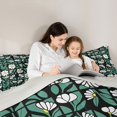 thumbnail image 5 of jejeloiu Tropical Floral 7 Pieces Full Size Bedding Sets For Girls,Bright Print Full Size Bed in a Bag,Black Green White,Light Gray Reversible, 5 of 7