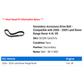thumbnail image 2 of Secondary Accessory Drive Belt - Compatible with 2006 - 2009 Land Rover Range Rover 4.4L V8 2007 2008, 2 of 2