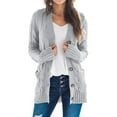 thumbnail image 1 of Mialoley Women Casual Knit Cardigan Solid Color Button Closure Long Sleeve Coat Sweater with Pocket, 1 of 9
