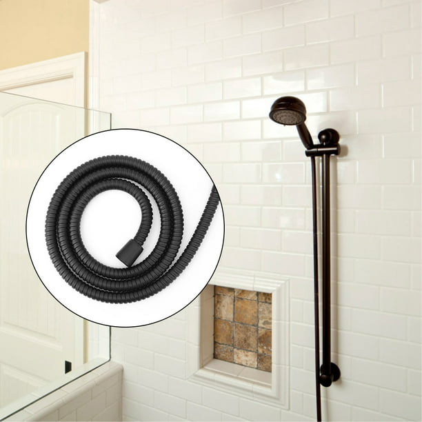 1.5 m tuyau de douche noir mat haute pression en acier inoxydable