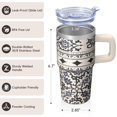 thumbnail image 3 of Bohemian Themed 20oz Tumbler Gift for Her, Insulated Stainless Steel Travel Coffee Cup with Handle, Leak-Proof, Straws Included, 3 of 5