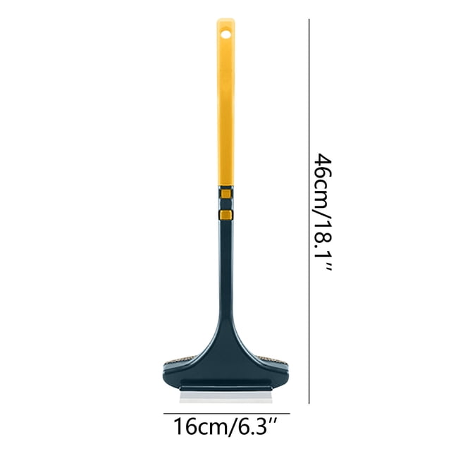 yulier 2 In 1 Window Screen Cleaning Brush, Multifunctional Window Cleaner Squeegee with Long Handle, Glass Scraper, Mesh Screen Cleaner Household Cleaning Tool