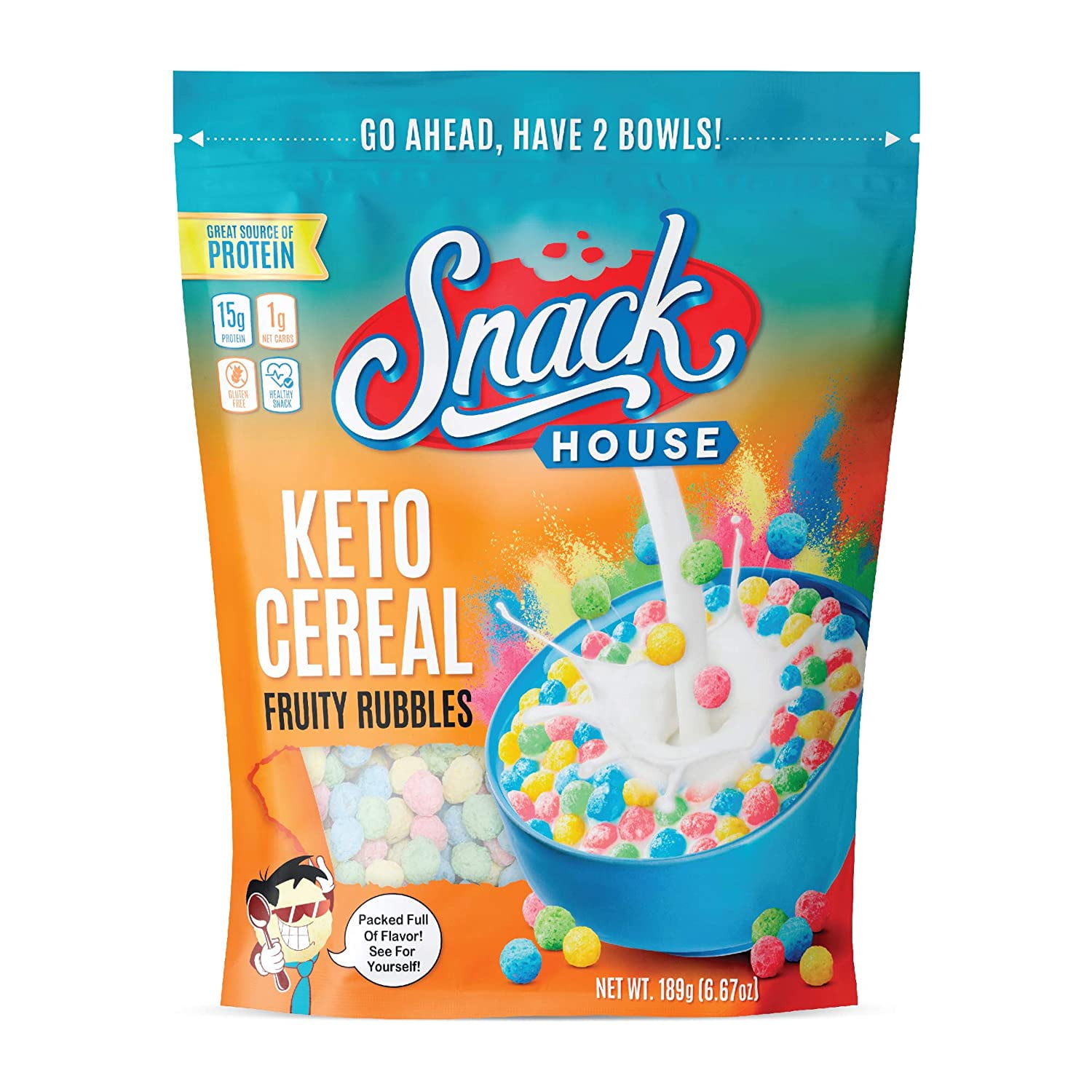 Keto Cereal by Snacks House, High Protein Low Carb Healthy Breakfast Food – Gluten & Grain Free Pebbles – Paleo, Diabetic, Ketogenic Diet Friendly ...