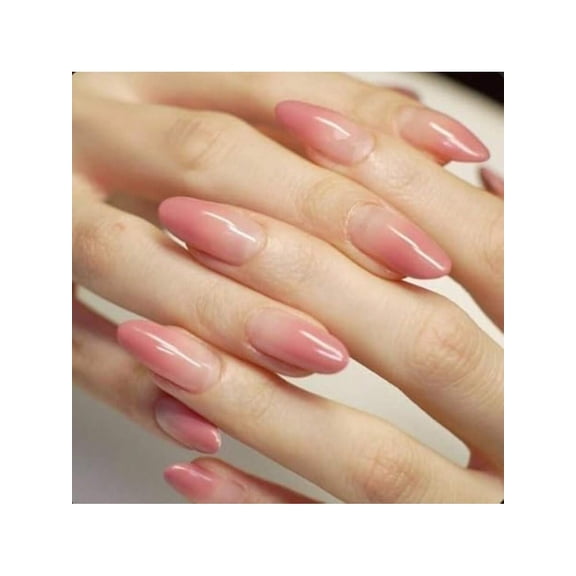 Gradient Press On Nails Almond Fake Nails Artificial Nails Pink Gradient False Nails Cute Designs Glossy Glue On Nails For Women