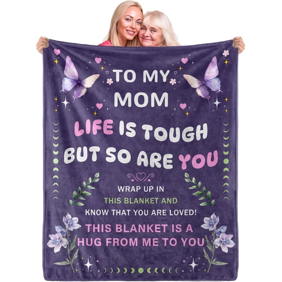 Gifts for Mom Blanket,Mothers Day Birthday Gifts for Mother from Daughter Son,Best Mom Ever Gifts,Super Soft Flannel Throw Blanket to My Mom,60”x50”