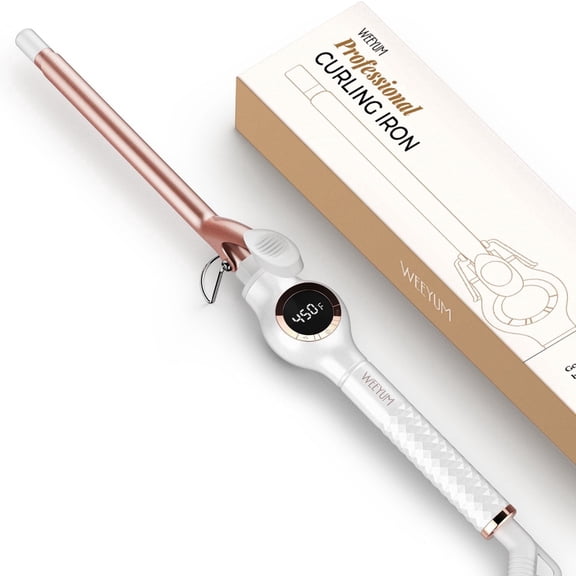 WEEYUM 1/2 Inch Small Curling Iron, Tiny Barrel Curling Wand for Short Long Hair, Thin Curling Iron Ceramic Tourmaline