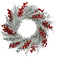 thumbnail image 1 of Holiday Time 20IN Frosted Pine With Red Berries Wreath, 1 of 4