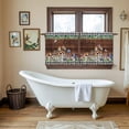 thumbnail image 4 of Spring Botanical Tier Curtains 24 Inch Length, Farmhouse Black Plaid Brown Wooden Grain Cafe Short Curtains for Bathroom Over Sink, Small Kitchen Curtain Light Filtering Drapes 2 Panels 27.5"Wx24"L, 4 of 8