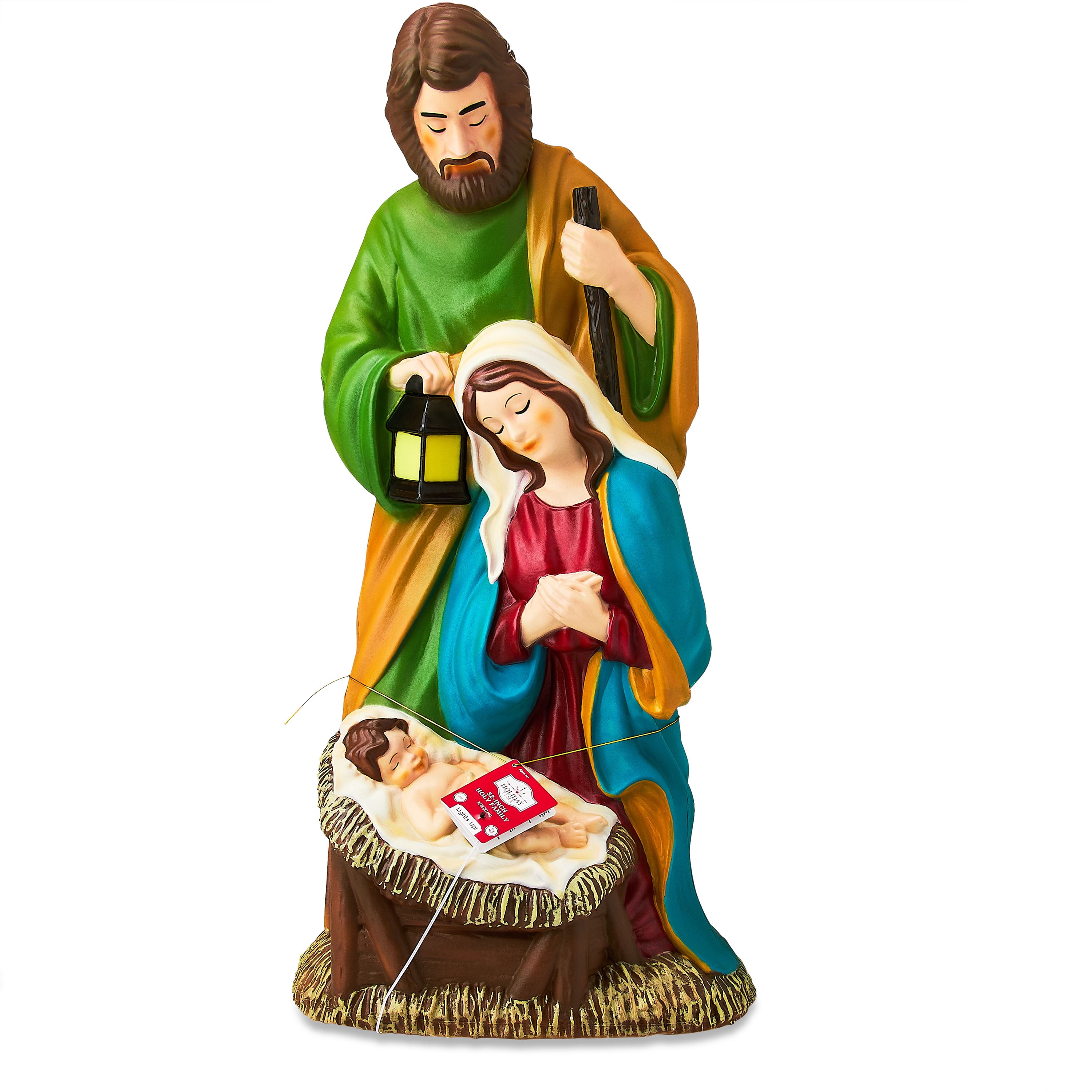 Indoor and Outdoor Nativity Scene Characters Blow Mold with LED Lantern, 32", by Holiday Time